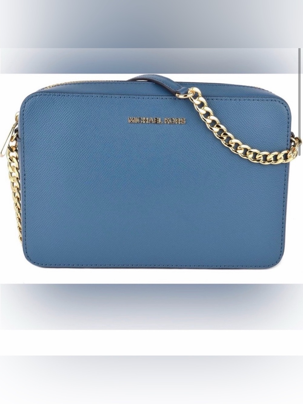 MICHAEL KORS Jet Set Saffiano Leather Blue Crossbody Bag - Picture 2 of 7